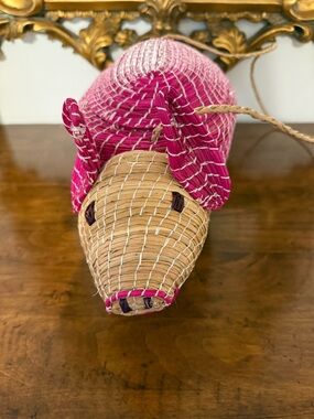 Handwoven Straw Pig Basket bag  by Pitusa nwt